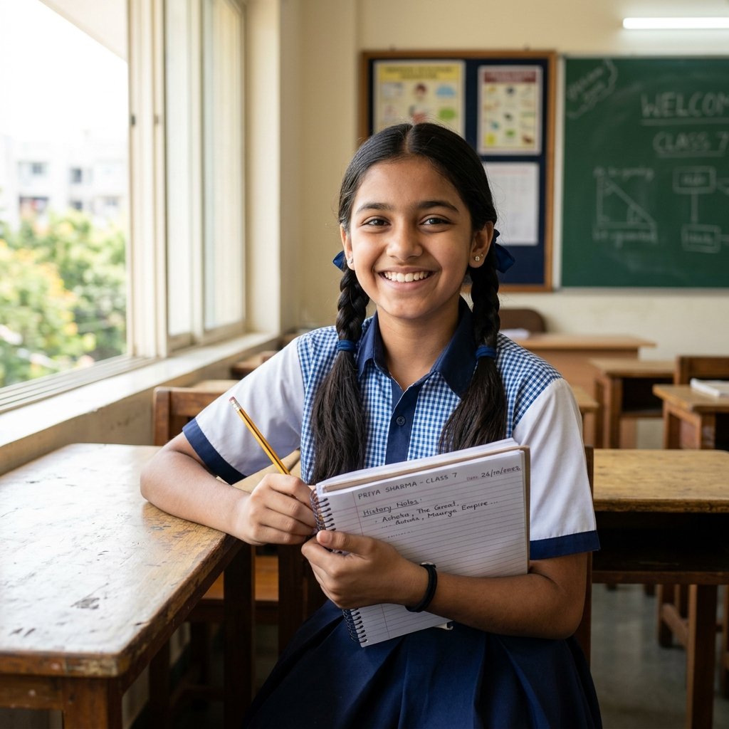 Priya studying